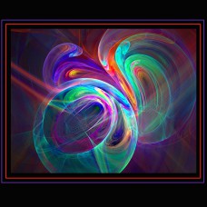 FRACTAL ART DESIGN GREETING CARD Swirling Bubbles